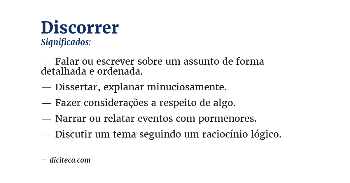 Significado de discorrer