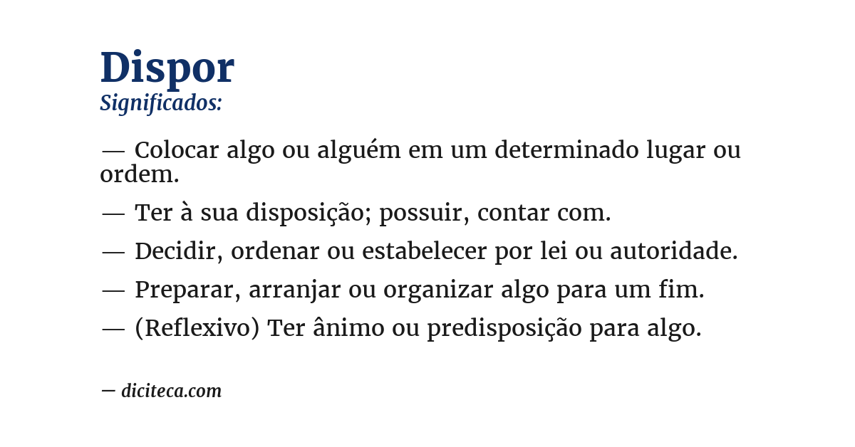 Significado de dispor