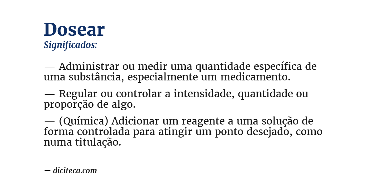 Significado de dosear