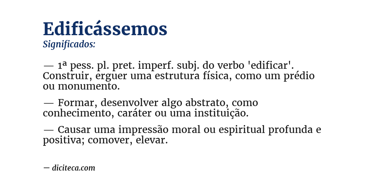 Significado de edificássemos