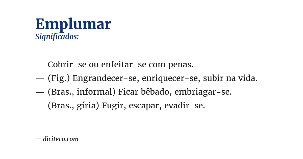 Significado de emplumar
