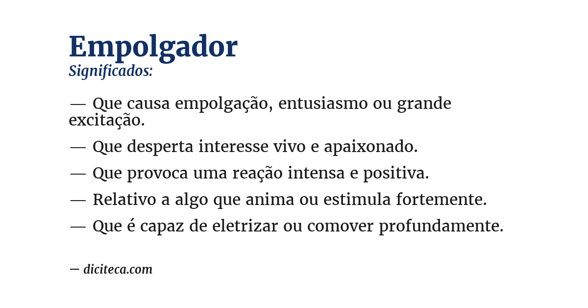 Significado de empolgador