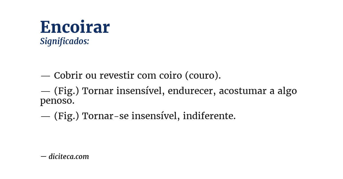 Significado de encoirar