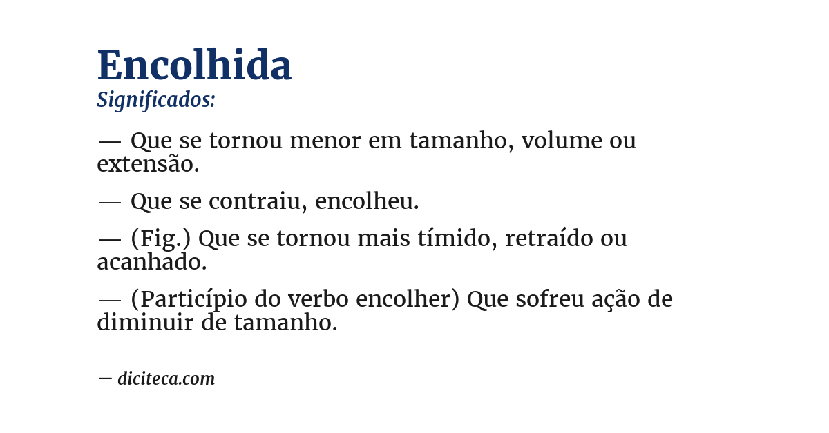 Significado de encolhida