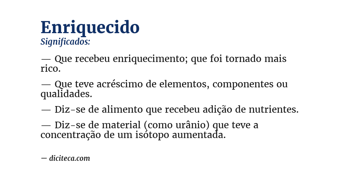 Significado de enriquecido
