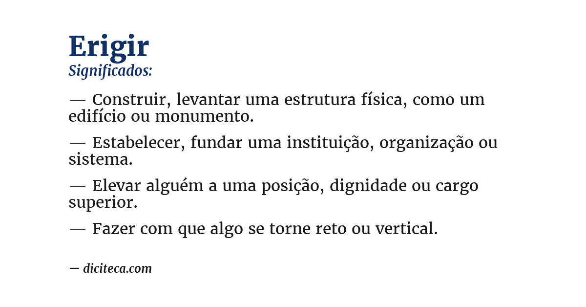 Significado de erigir