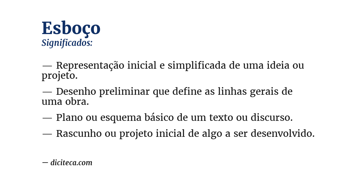 Significado de esboço