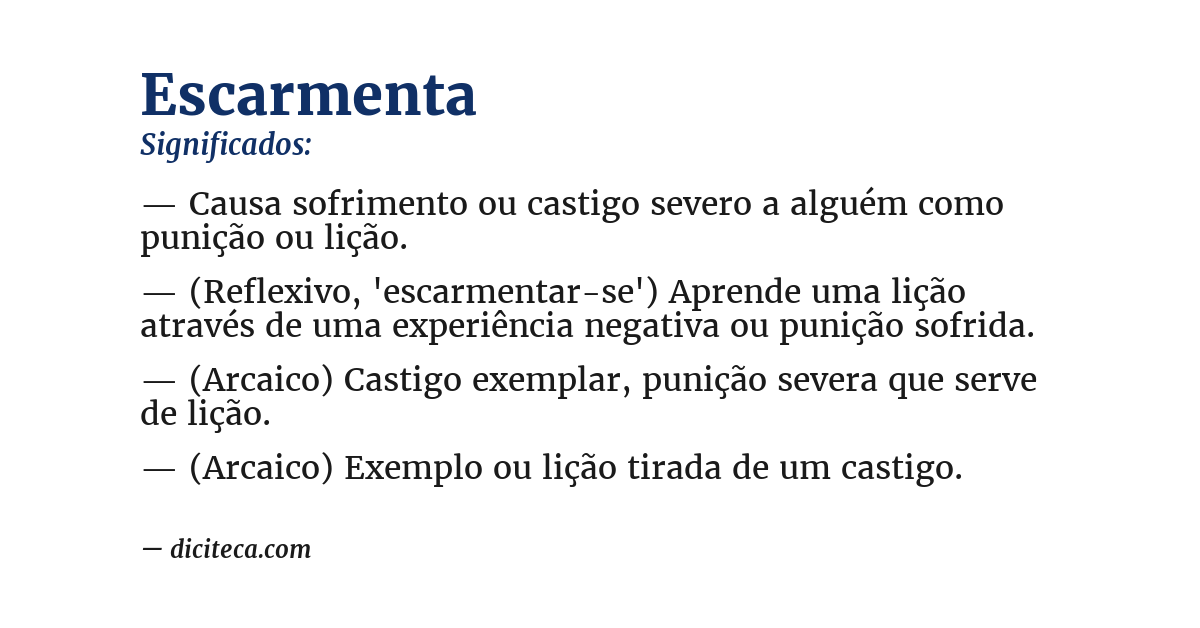 Significado de escarmenta