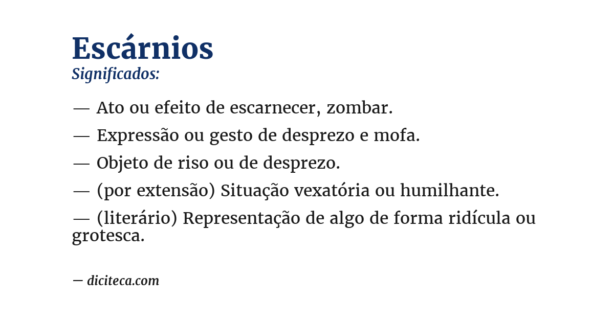 Significado de escárnios
