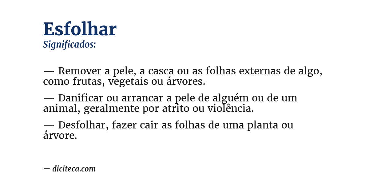 Significado de esfolhar