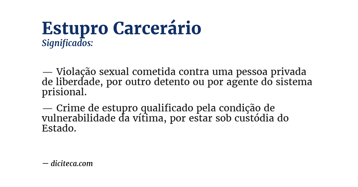 Significado de estupro carcerário