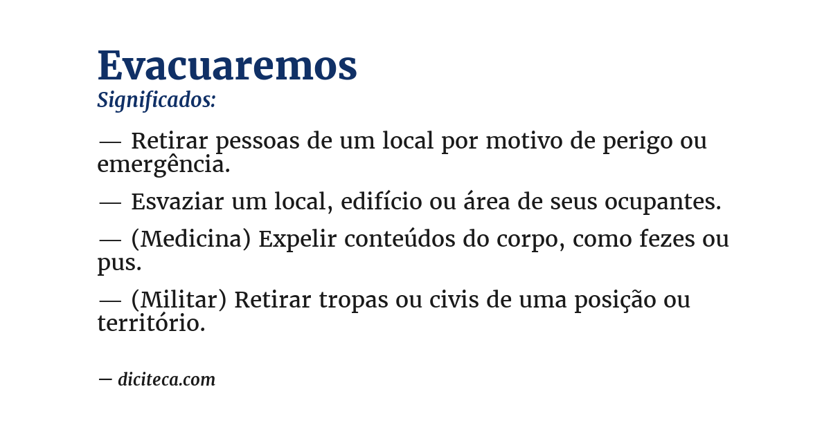 Significado de evacuaremos