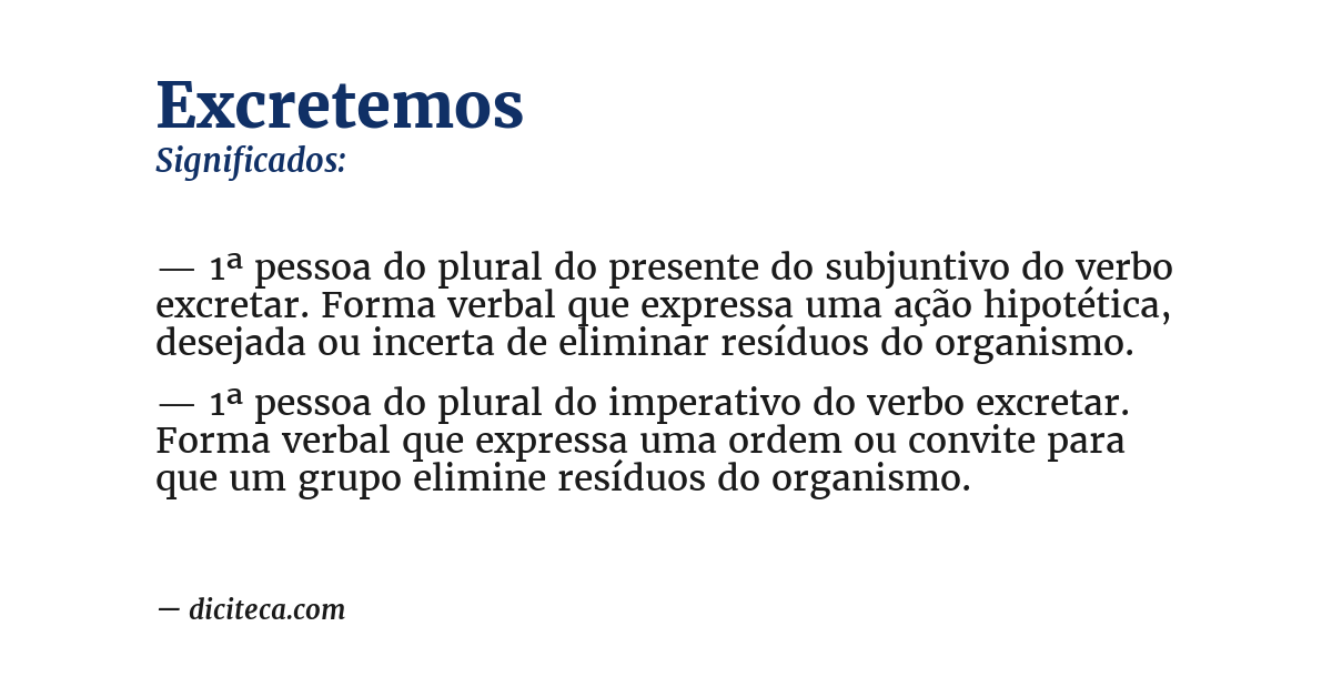 Significado de excretemos