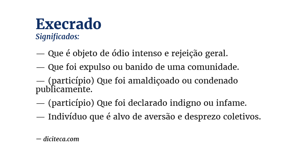Significado de execrado