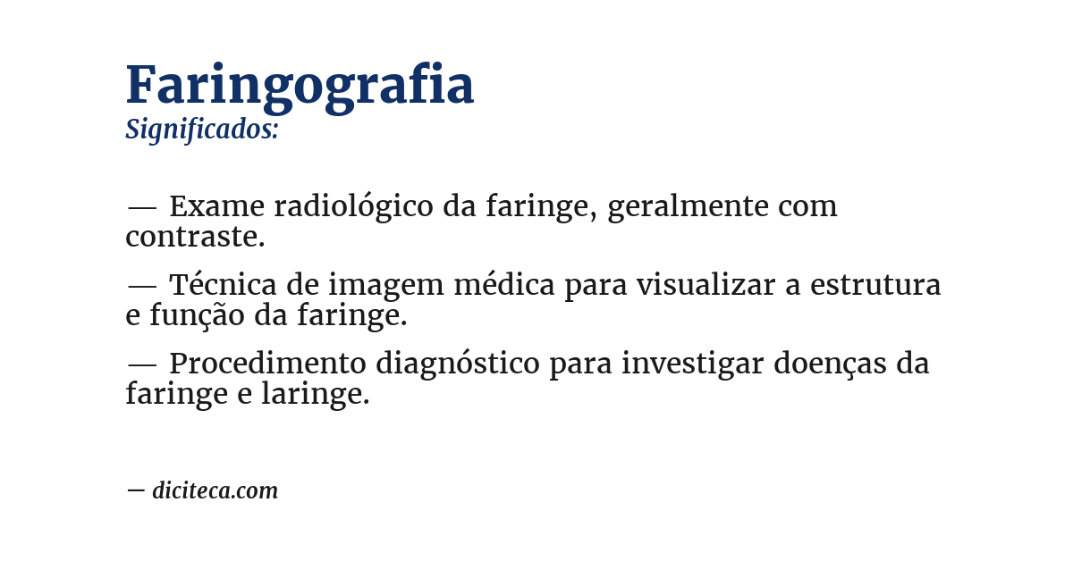 Significado de faringografia
