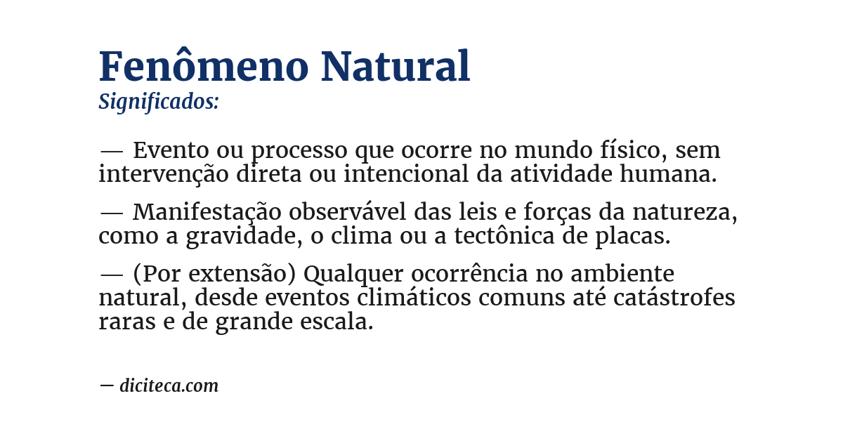 Significado de fenômeno natural