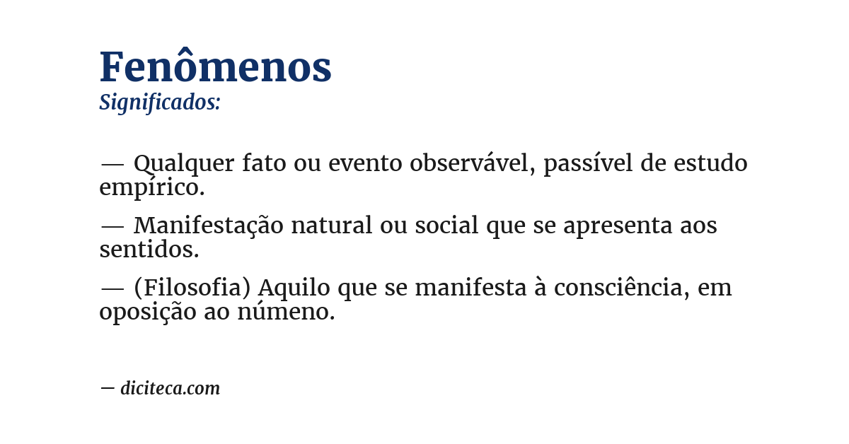 Significado de fenômenos