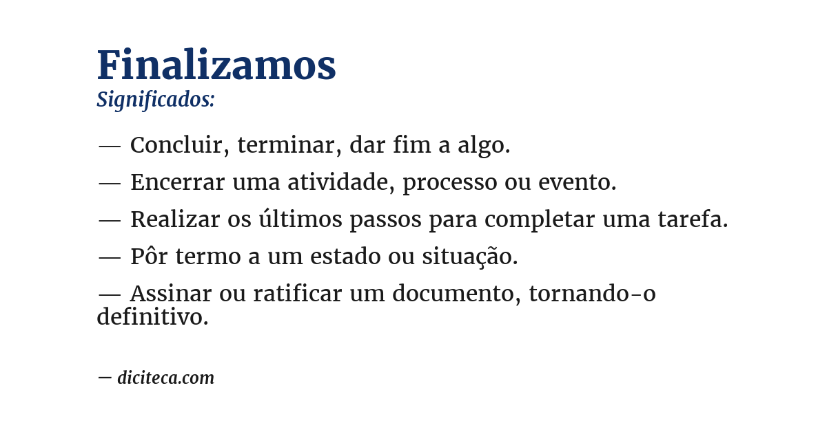 Significado de finalizamos