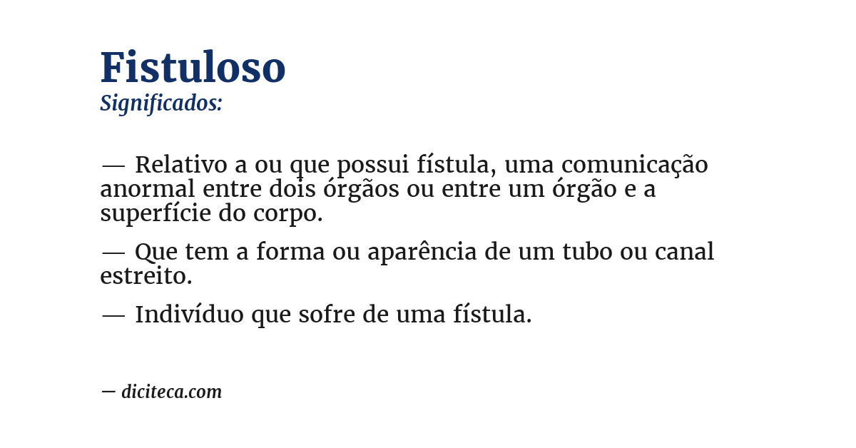 Significado de fistuloso