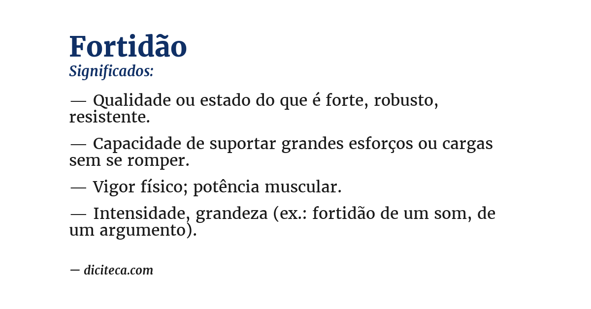 Significado de fortidão