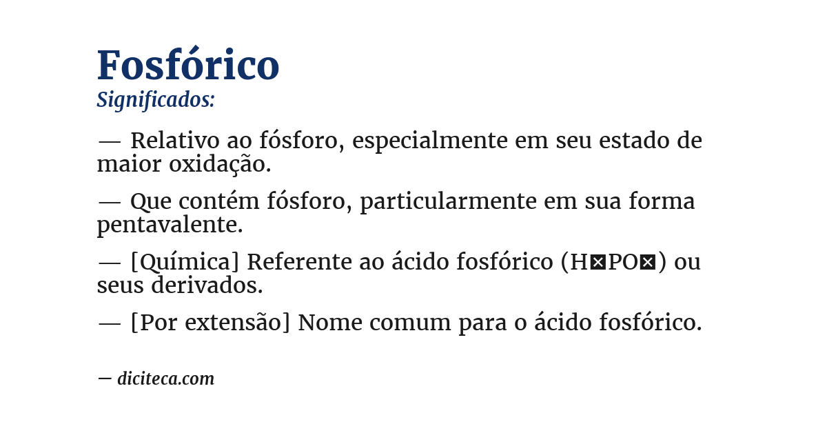 Significado de fosfórico