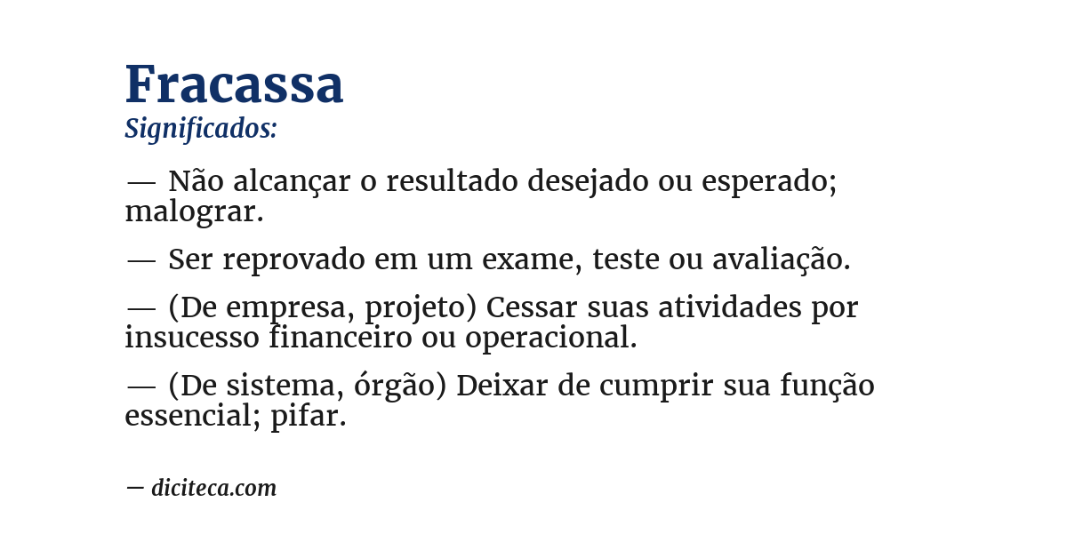 Significado de fracassa