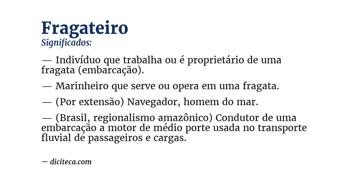 Significado de fragateiro