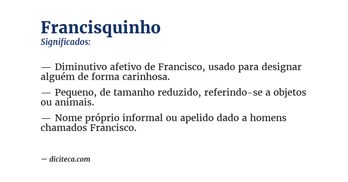 Significado de francisquinho