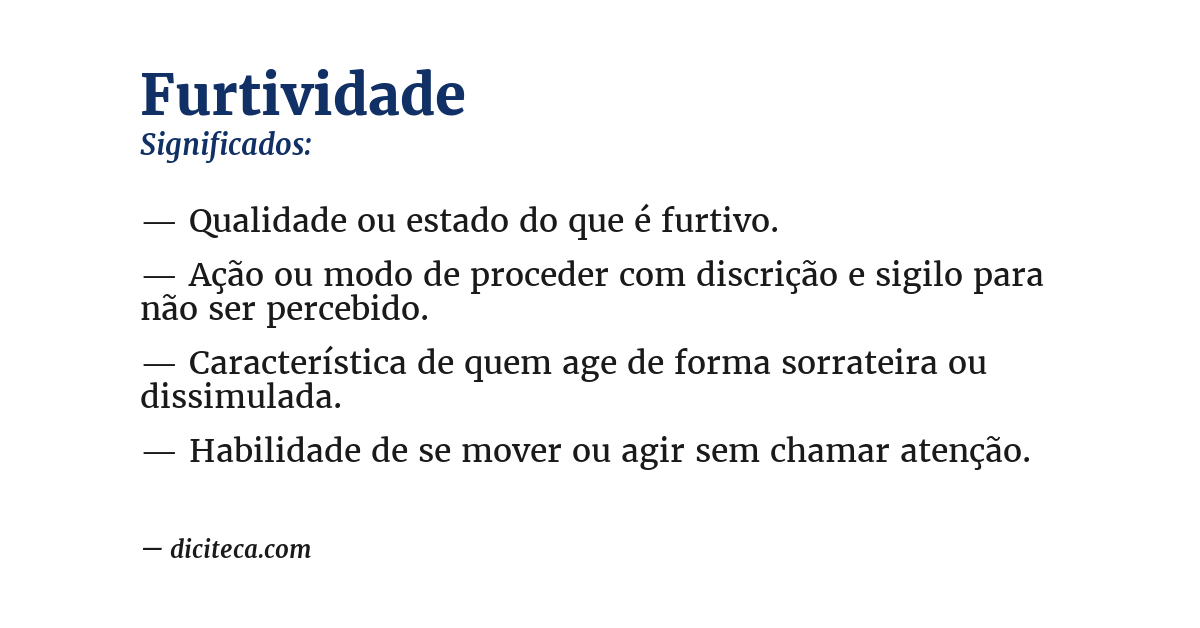 Significado de furtividade