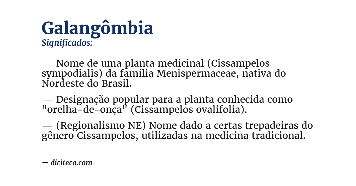 Significado de galangômbia