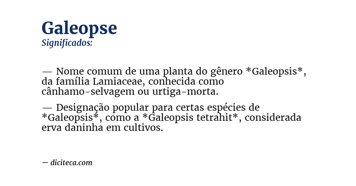 Significado de galeopse