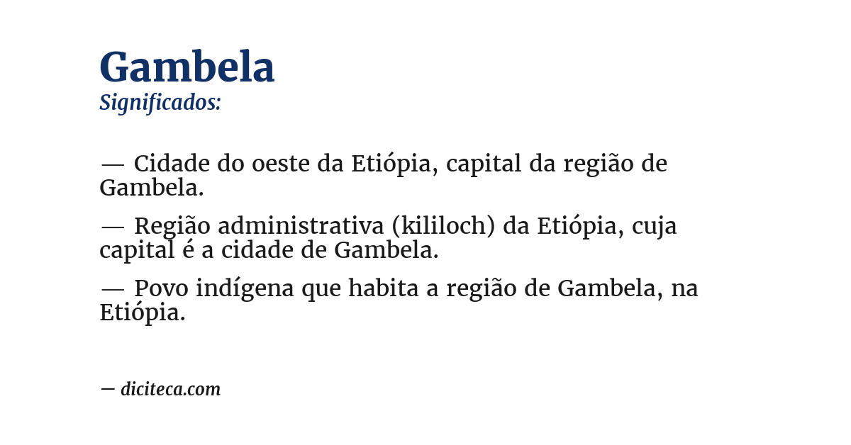 Significado de gambela