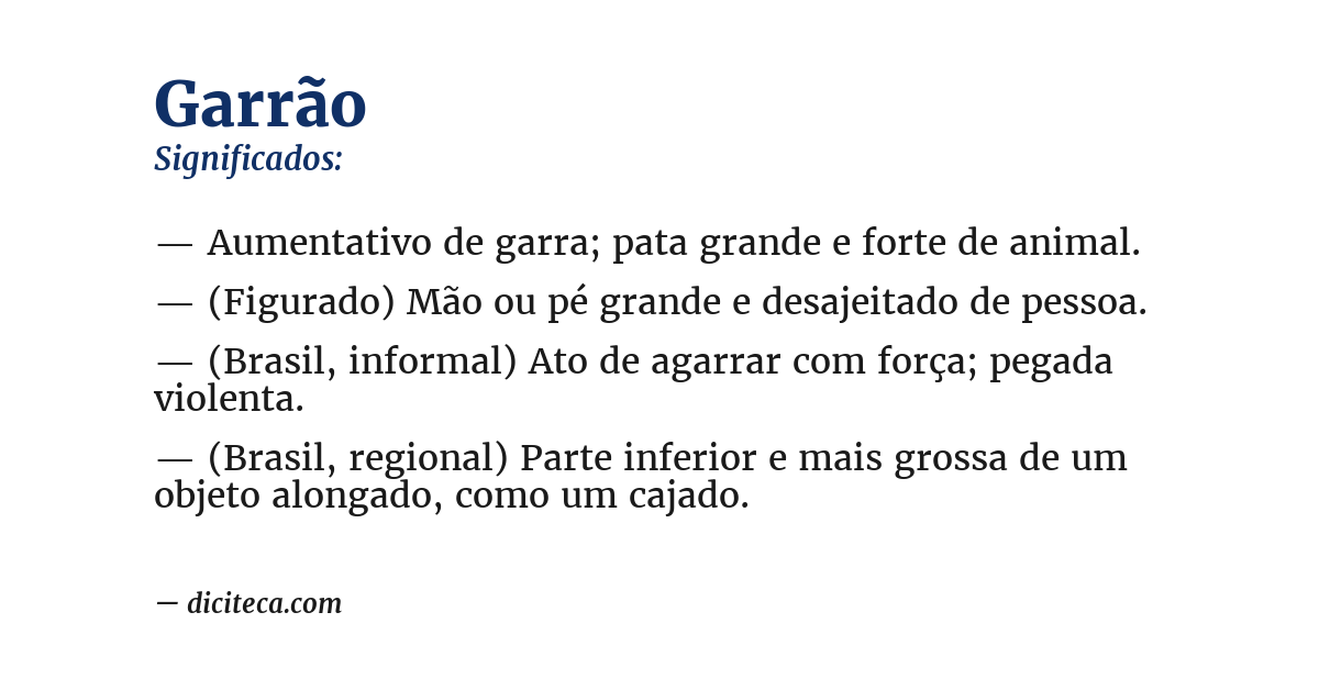 Significado de garrão