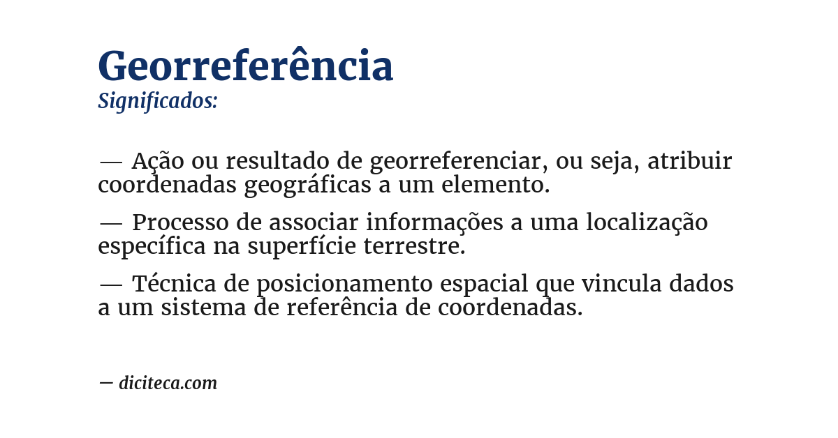 Significado de georreferência
