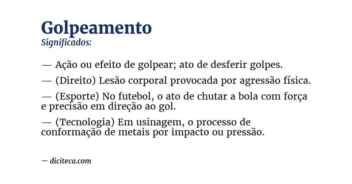 Significado de golpeamento