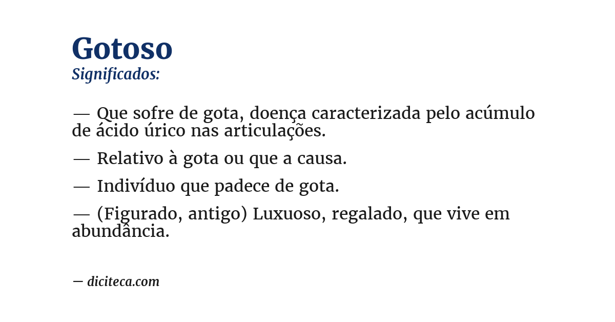 Significado de gotoso