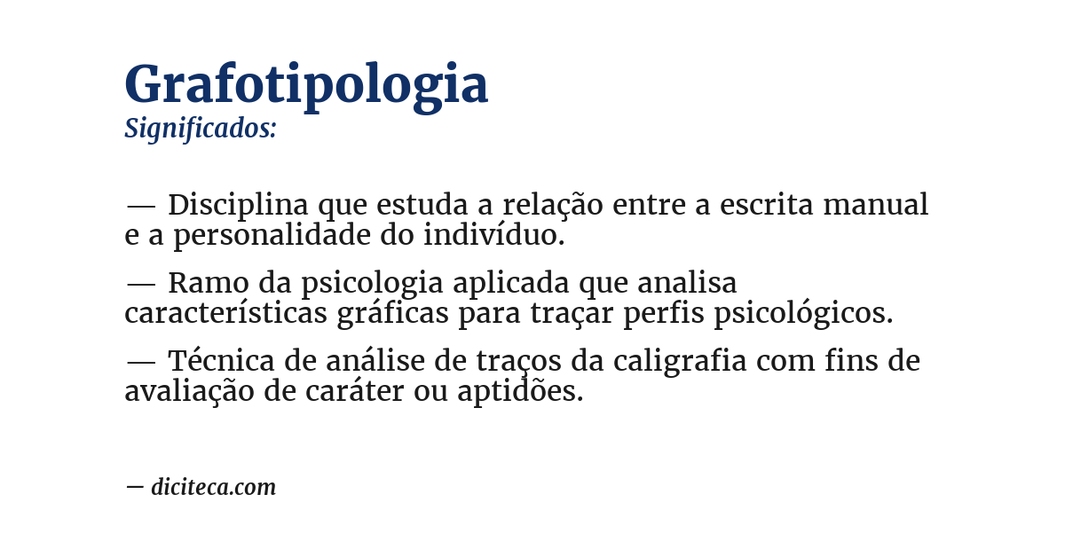 Significado de grafotipologia