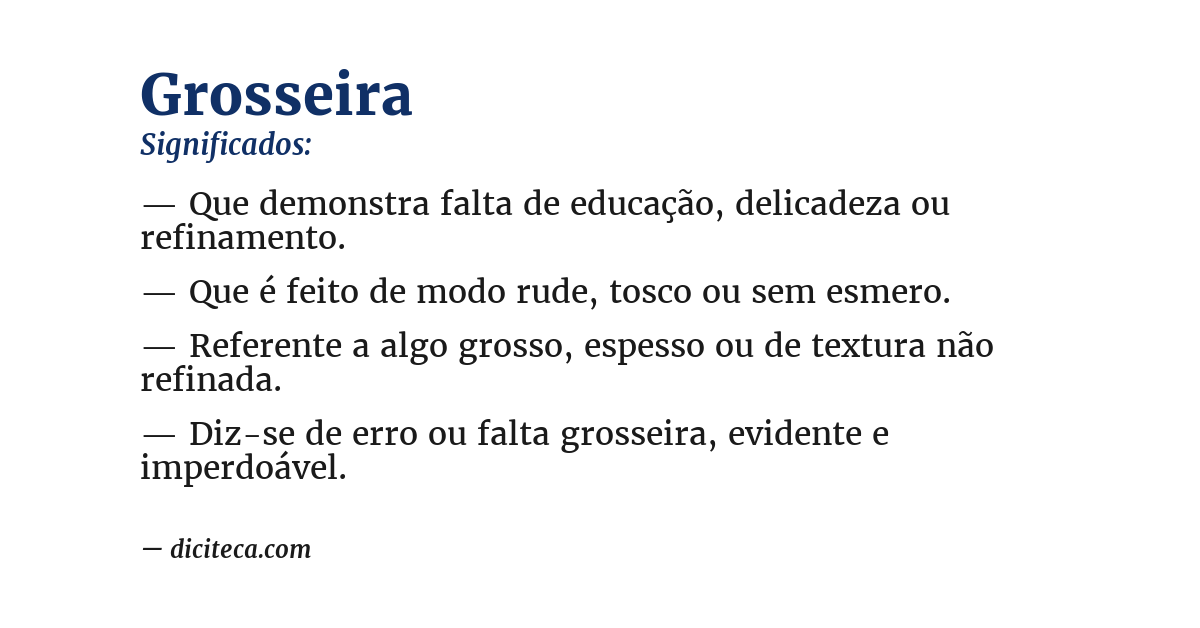 Significado de grosseira