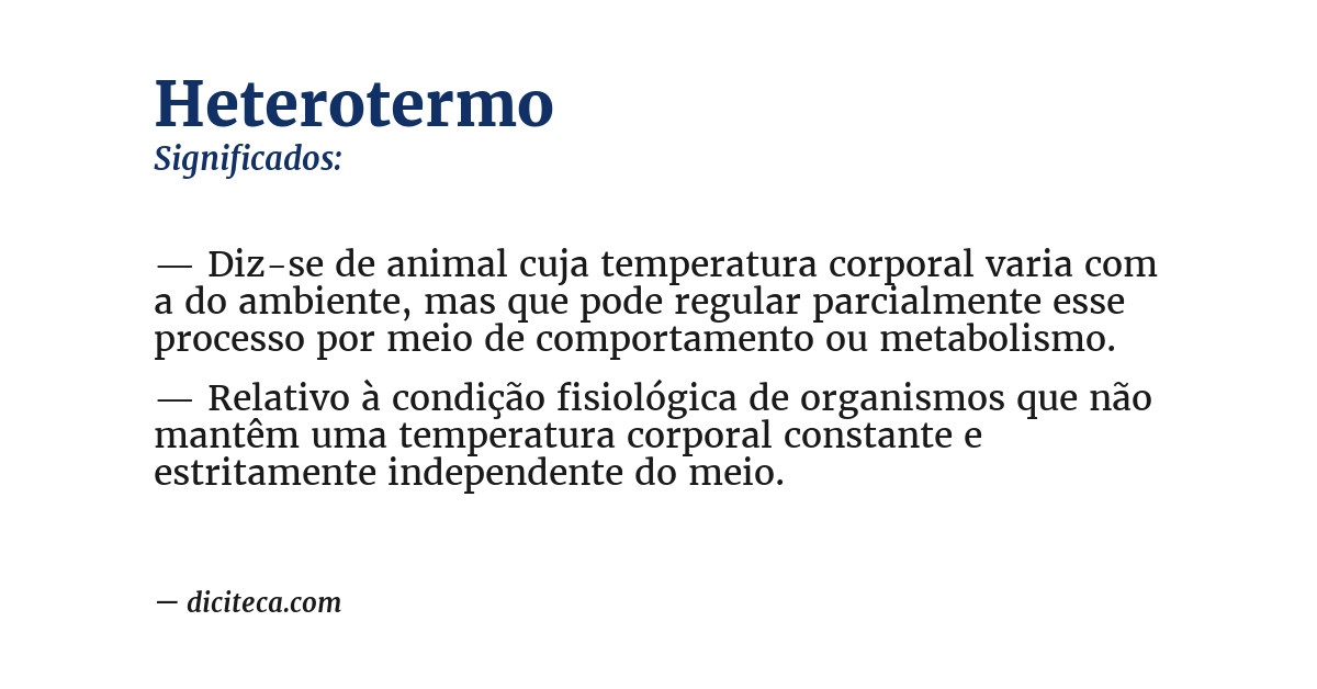 Significado de heterotermo