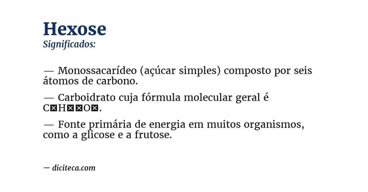 Significado de hexose