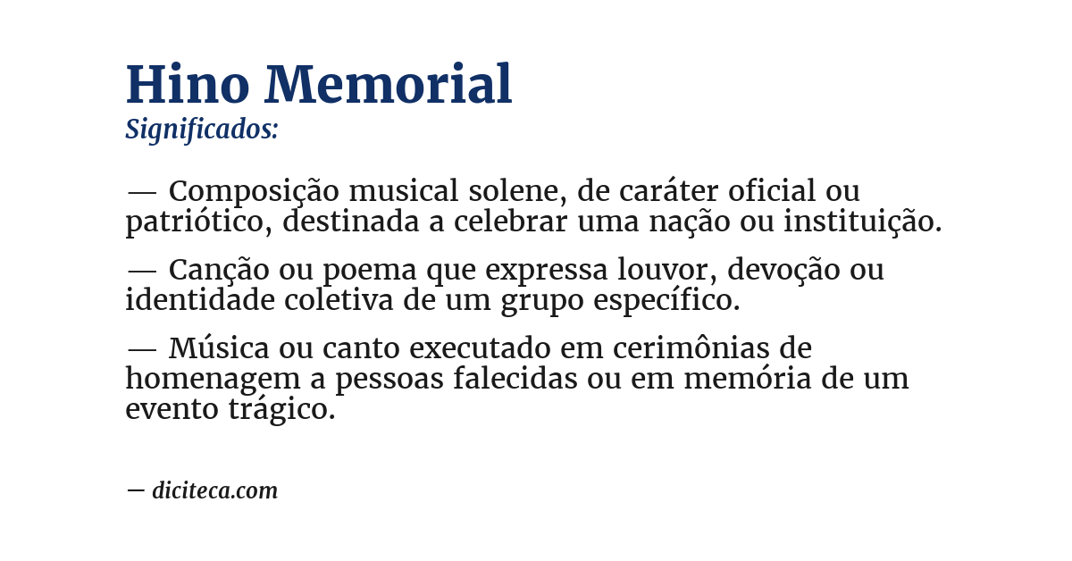 Significado de hino memorial