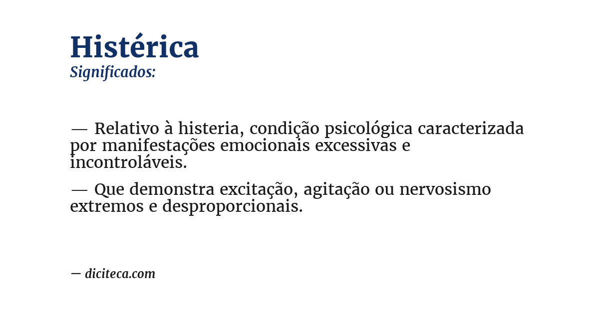 Significado de histérica