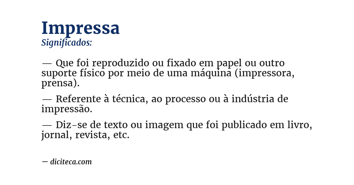 Significado de impressa