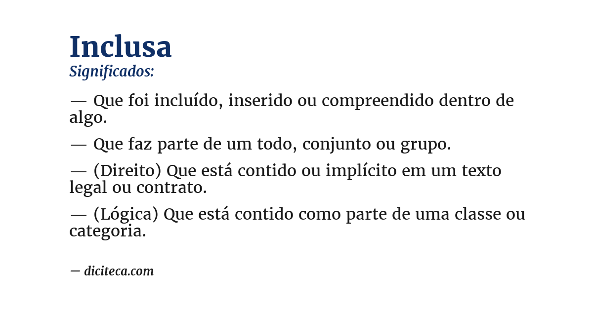 Significado de inclusa
