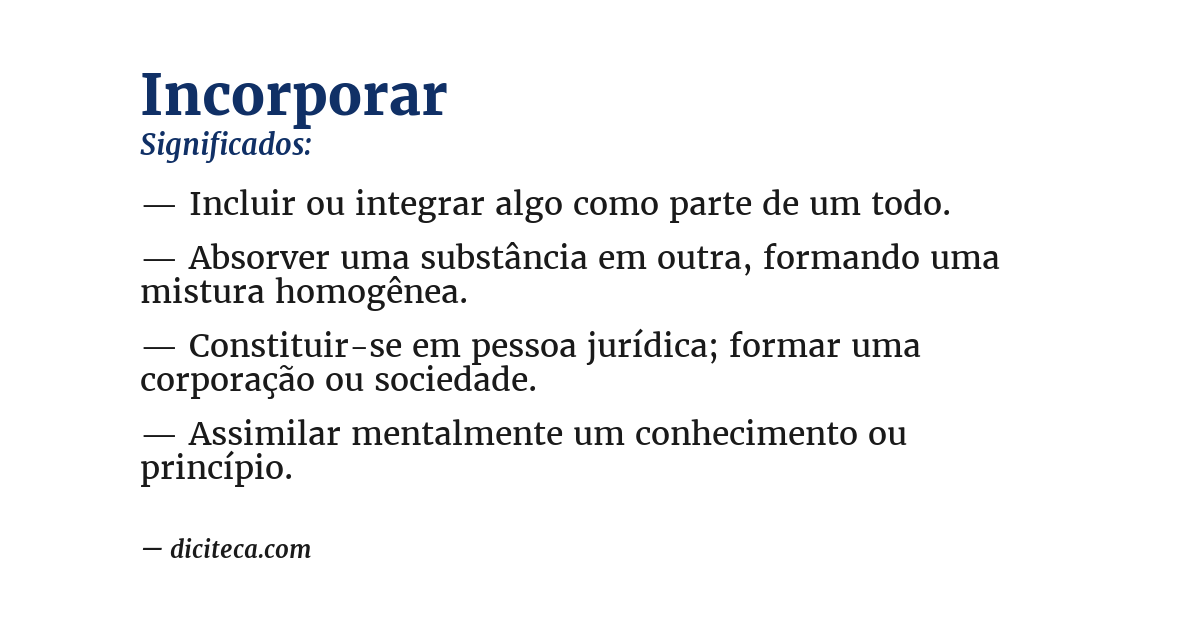 Significado de incorporar