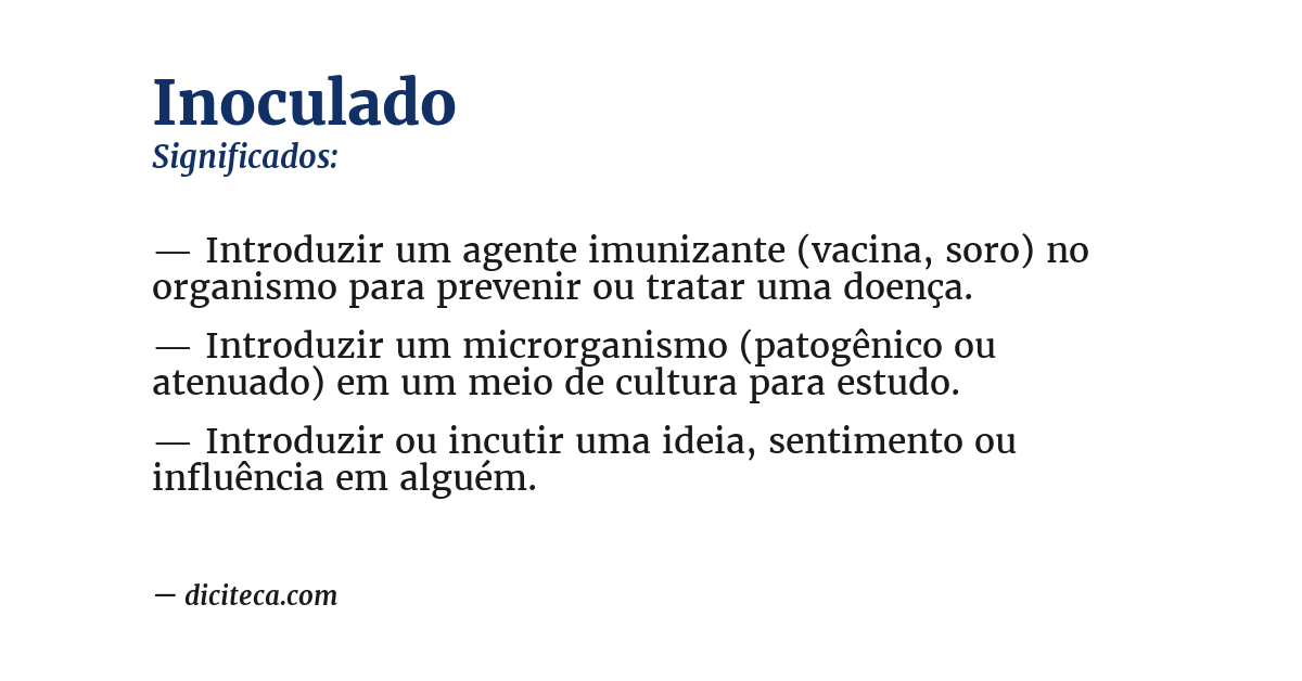 Significado de inoculado