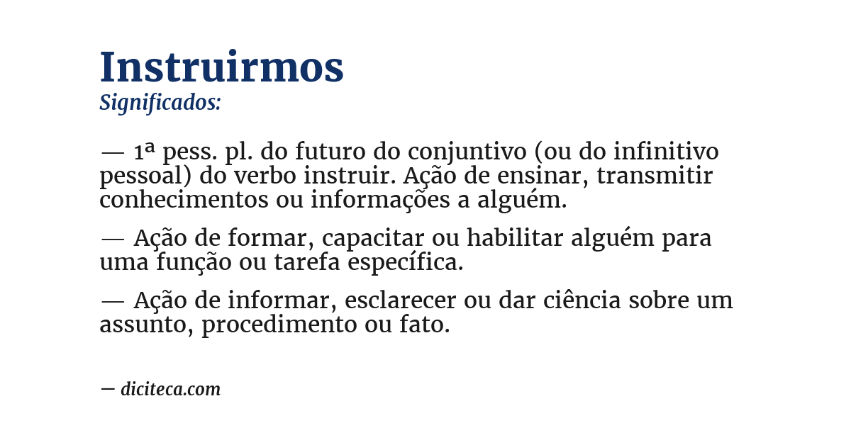 Significado de instruirmos