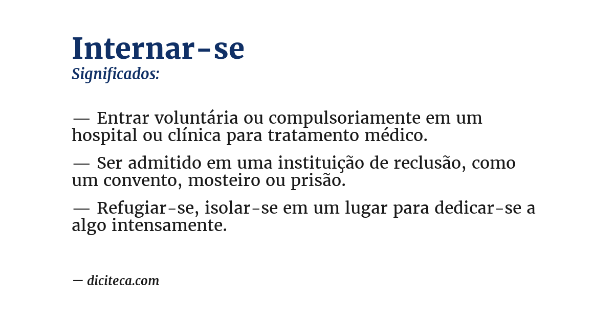 Significado de internar-se