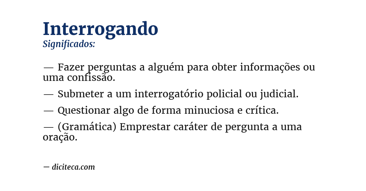 Significado de interrogando