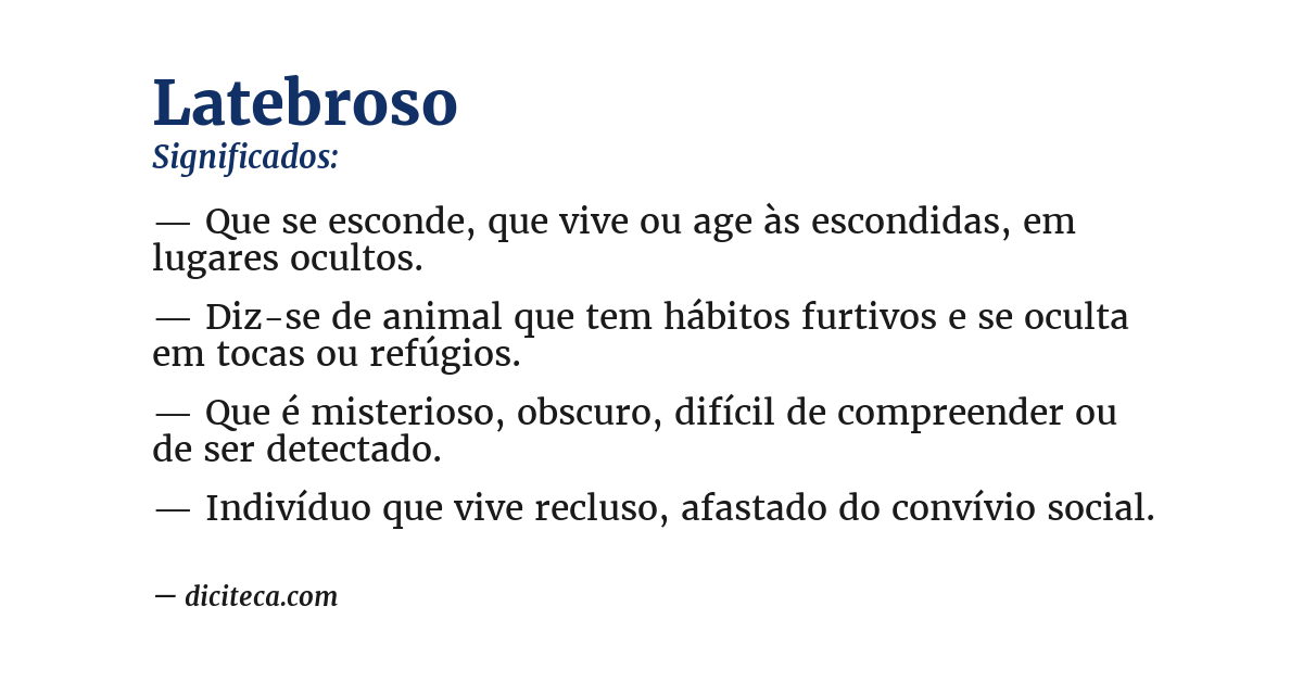 Significado de latebroso